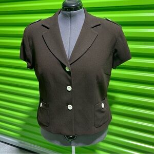 Vintage Danny & Nicole Brown Blazer with White Buttons